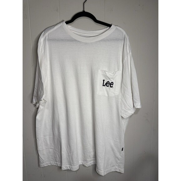 Lee Tops - Lee White Short Sleeve Tee with Pocket Size 2X 100% Cotton
